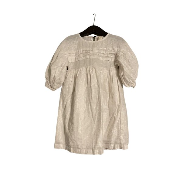 Vignette Size 3T Girls White with Gold Accent Threads Long Sleeve Lightweight Ca - Picture 1 of 7